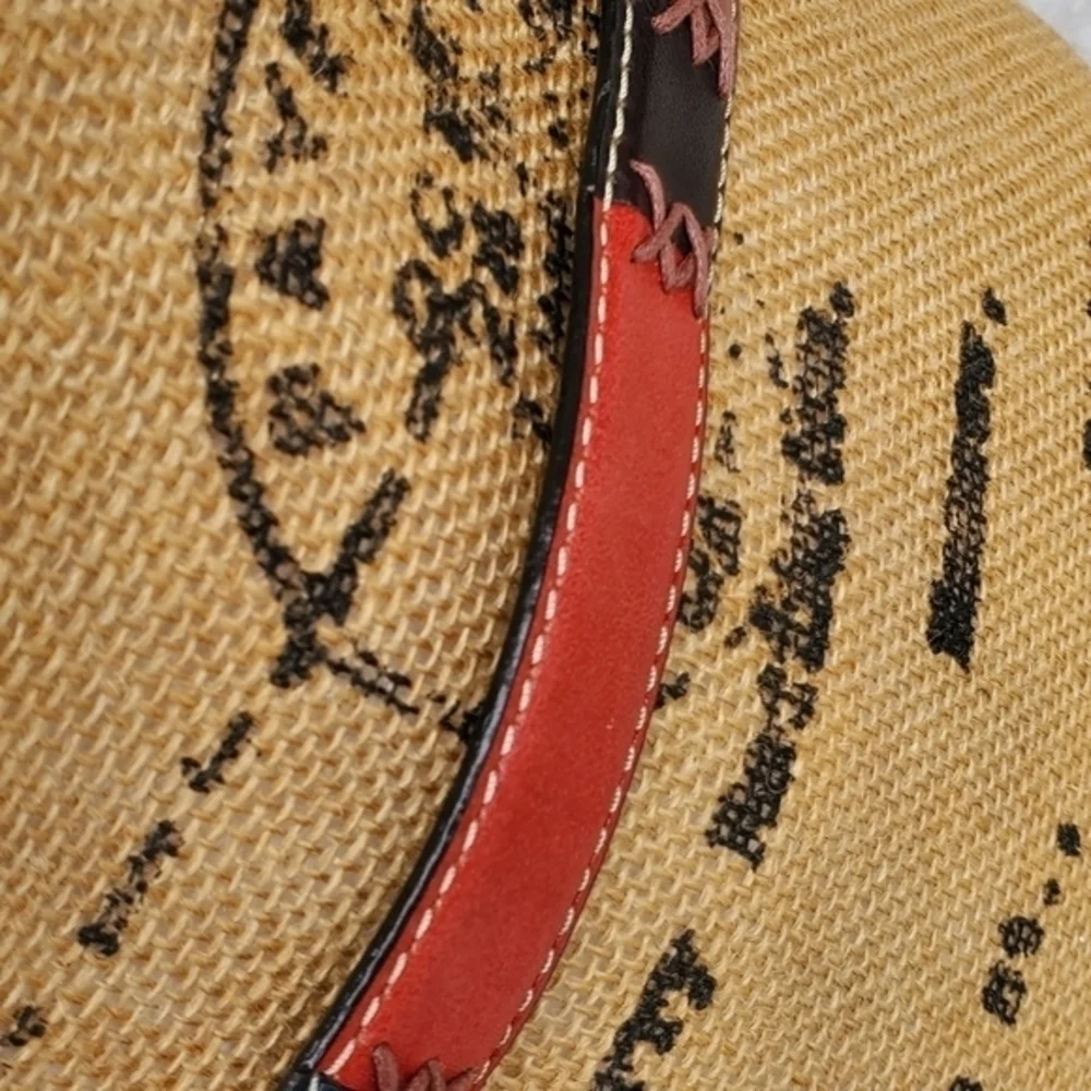 Vintage whipstitched multi‎ color leather belt S/M